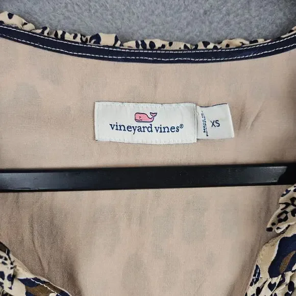 Vineyard Vines Cheetah Borderline Blouse Size XS - Picture 3 of 8